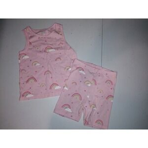 Garanimals Toddler Girls Pink Rainbow Tank Top and Biker Shorts Set 4T